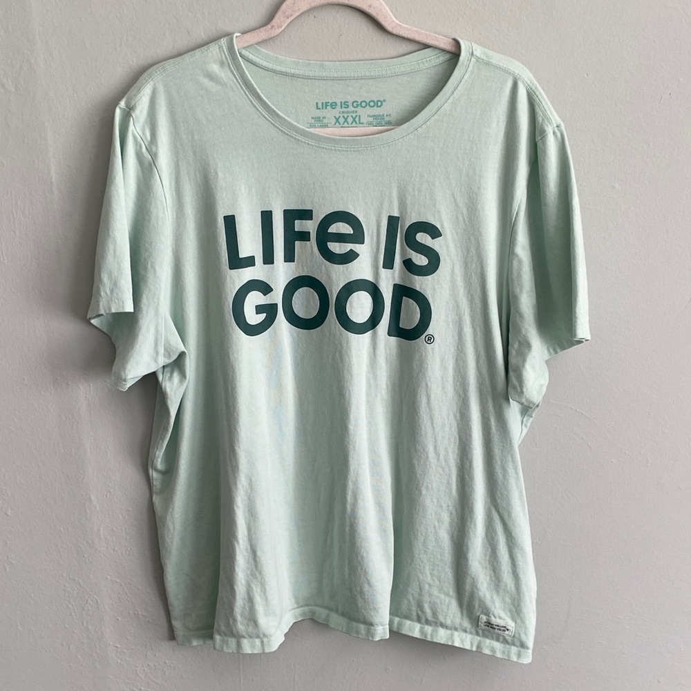 Life Is Good Women’s Light Green T Shirt Size XXXL